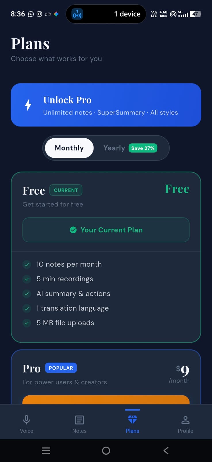 Free to Pro