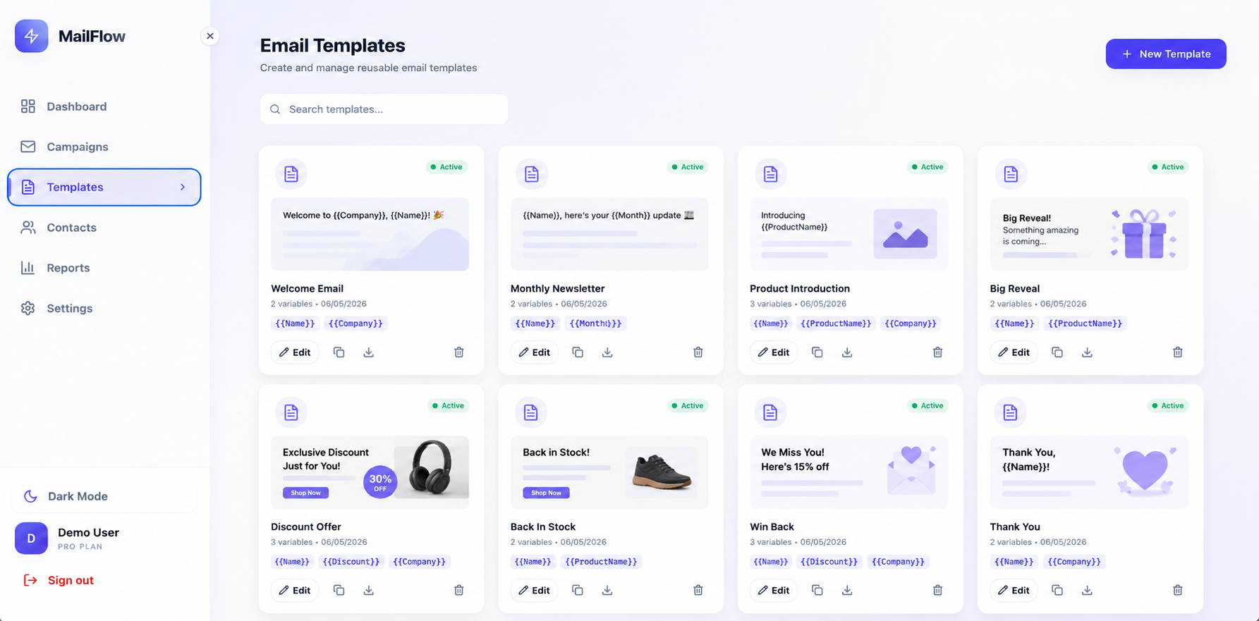 The template editor